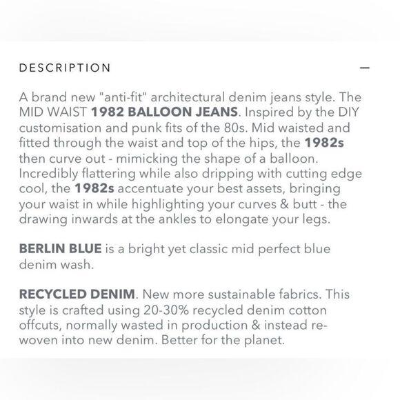 NWT One Teaspoon Women’s 1982s Mid Waist Ripped Berlin Blue Denim Jeans.Size 33 - Picture 15 of 16